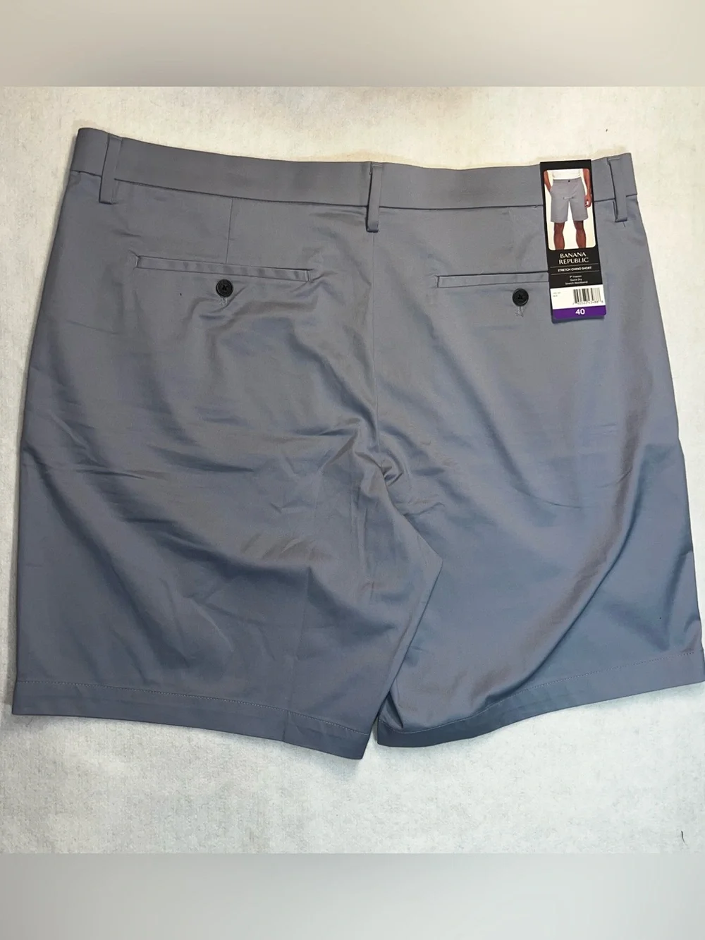 Banana Republic Stretch Chino Shorts Men’s Size 40 & 38 Blue Quick Dry 9” Inseam